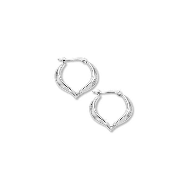 Sterling Silver Heart Shape Hoop Earrings Charles Frederick Jewelers Chelmsford, MA