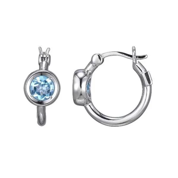 Sterling Blue Topaz Hoop Earrings Charles Frederick Jewelers Chelmsford, MA