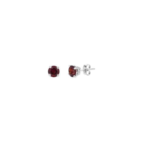 Sterling 5mm Garnet Stud Earrings Charles Frederick Jewelers Chelmsford, MA