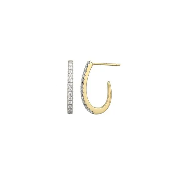 Timeless Small J-Hoop Lab-Created Diamond Earrings In Sterling Silver Charles Frederick Jewelers Chelmsford, MA