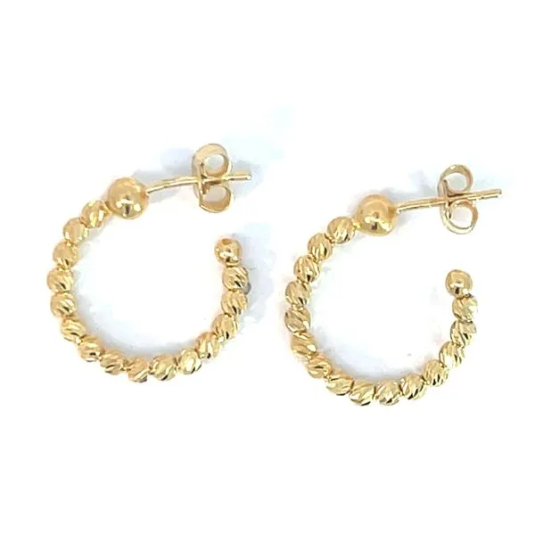 Sterling Silver Diamond Cut 3/4 Hoop Earrings With 18Kt Gold Overlay Charles Frederick Jewelers Chelmsford, MA