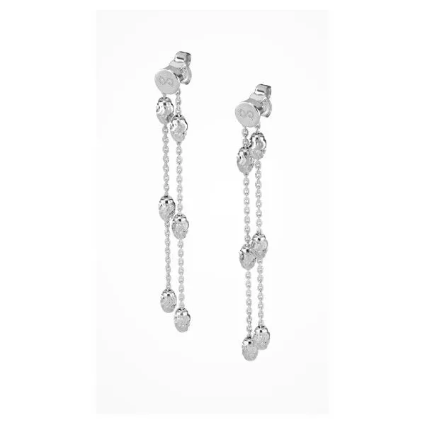 Sterling Silver Dangle Diamond Cut Earrings Charles Frederick Jewelers Chelmsford, MA