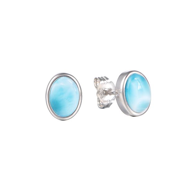 925 Sterling Silver Larimar Stud Earrings Charles Frederick Jewelers Chelmsford, MA