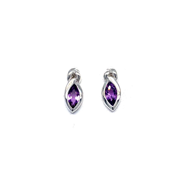 Sterling 1.03ctw Amethyst Earrnigs Charles Frederick Jewelers Chelmsford, MA