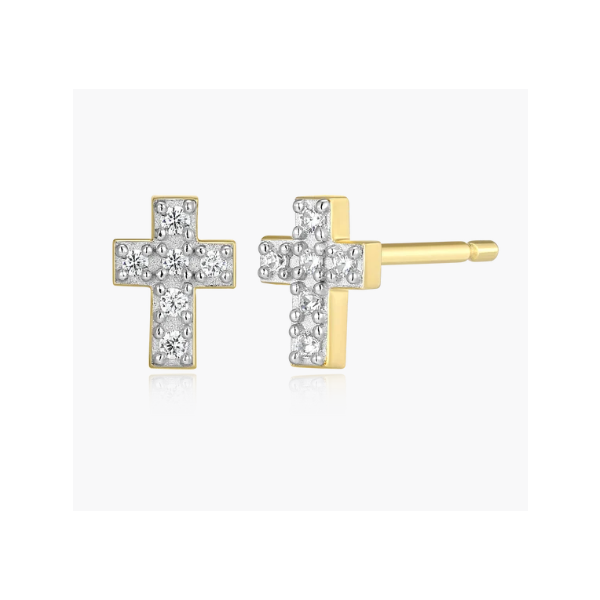 Petite Lab Diamond Cross Earrings Charles Frederick Jewelers Chelmsford, MA