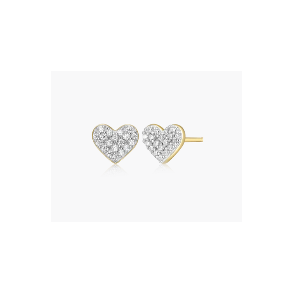 Petite Heart Shape Lab Diamond Studs Charles Frederick Jewelers Chelmsford, MA