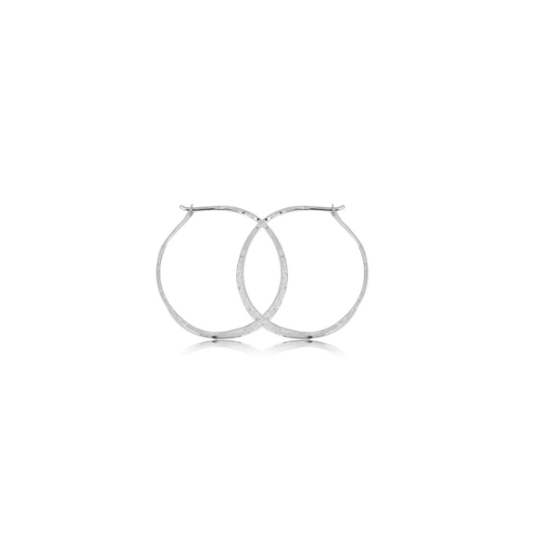 Sterling Silver Hammered Round Hoop Charles Frederick Jewelers Chelmsford, MA