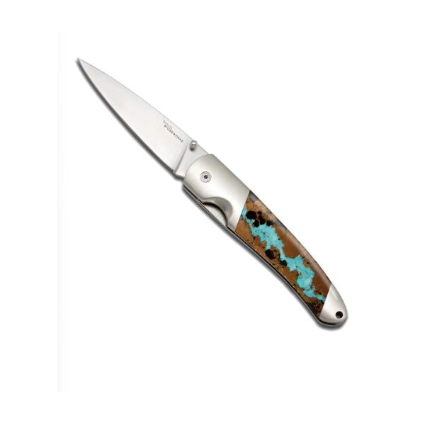 Vein Turquoise Collection 4in Liner Lock Knife with Clip Image 2 Charles Frederick Jewelers Chelmsford, MA