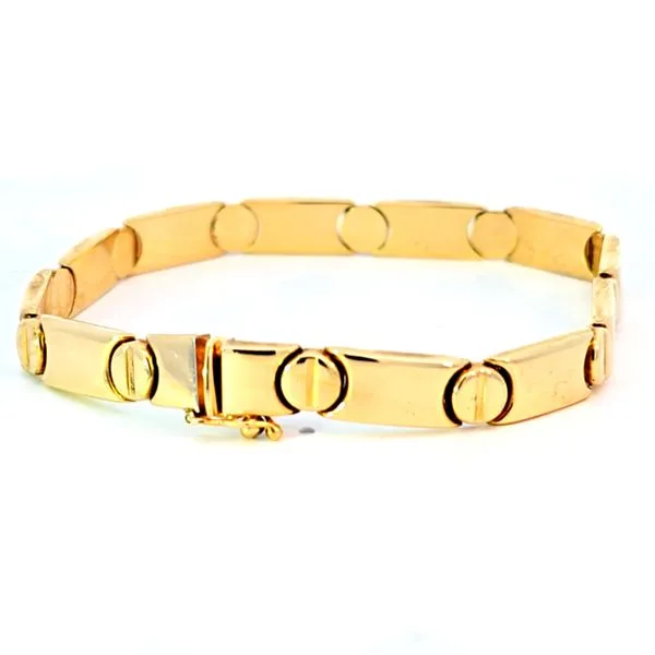 Estate 14K Yellow Gold Fancy Link 8 Inch Bracelet Retail- $2,295 12.9 Grams Charles Frederick Jewelers Chelmsford, MA