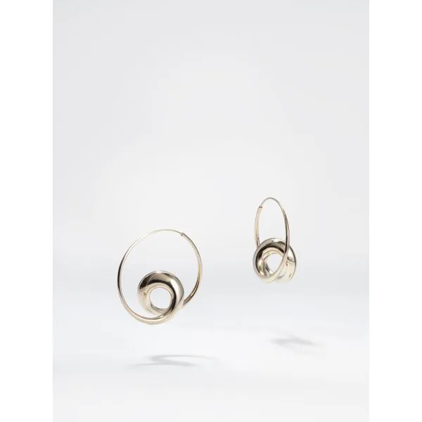 ESTATE- Iridium Platinum Twisted Single Medium Loop Earrings Retail 3,000 Charles Frederick Jewelers Chelmsford, MA