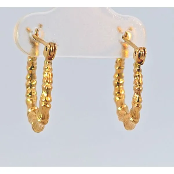 Estate- 14K Yellow Gold Small Textured Clip Back Hoops 1.2 Grams Charles Frederick Jewelers Chelmsford, MA
