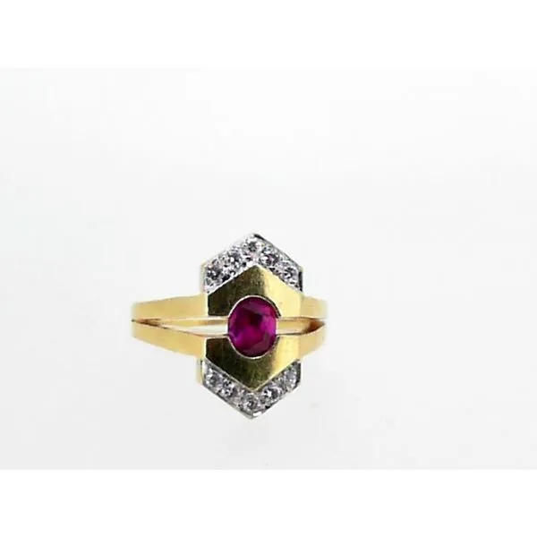 14K Two Tone Diamond And Ruby Fashion Ring Charles Frederick Jewelers Chelmsford, MA
