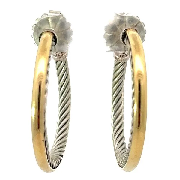 18KY/Sterling David Yurman Hoop Earrings Charles Frederick Jewelers Chelmsford, MA