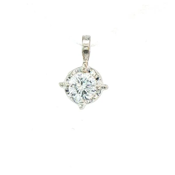 Estate 14kw Diamond Solitaire Pendant Charles Frederick Jewelers Chelmsford, MA