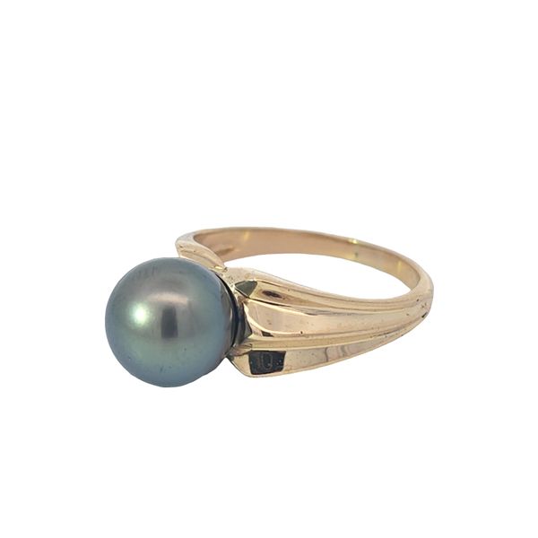 Estate 14K Yellow Single Tahitian Pearl Ring Size 6.25 Total Weight 4.3 Grams Charles Frederick Jewelers Chelmsford, MA