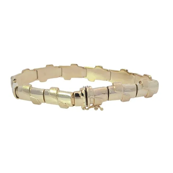 Estate 14K Yellow Gold Fancy Link Bracelet 7.5 Inches Secured With A Safety 8 Catch Total Weight Is 13.7 Grams Charles Frederick Jewelers Chelmsford, MA