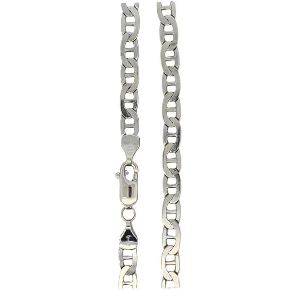 Estate 14K White Gold 20 Inch Solid Mariner Chain Total Weight 17.5 Grams Charles Frederick Jewelers Chelmsford, MA