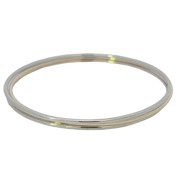Estate Set Of 3 12K Yellow And White Gold Bangles, 2 White 1 Yellow. Total Weight 13.5 Grams Image 2 Charles Frederick Jewelers Chelmsford, MA
