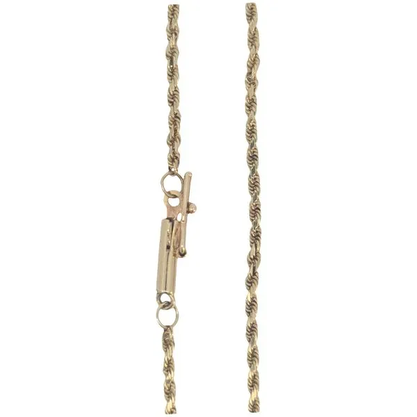 Estate 14K Yellow Gold 7.50 Inch Rope Bracelet With A Box Clasp Total Weight 1.4 Grams Charles Frederick Jewelers Chelmsford, MA