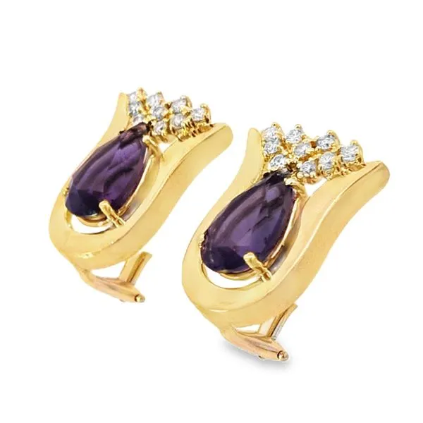 14ky Amethyst and Diamond Earrings Image 2 Charles Frederick Jewelers Chelmsford, MA