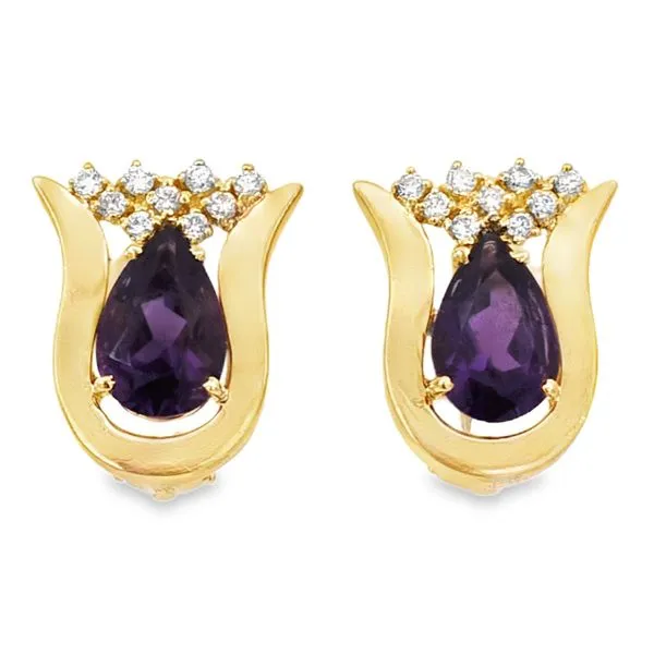 14ky Amethyst and Diamond Earrings Charles Frederick Jewelers Chelmsford, MA