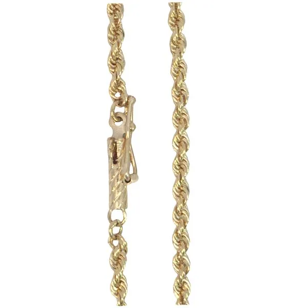 Estate 14K Yellow Gold Rope Chain 2MM 16 Inches Total Weight 6.1 Grams Charles Frederick Jewelers Chelmsford, MA