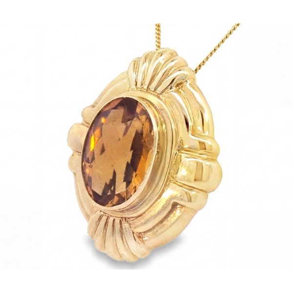 Estate 14ky Citrine Slide Pendant Charles Frederick Jewelers Chelmsford, MA