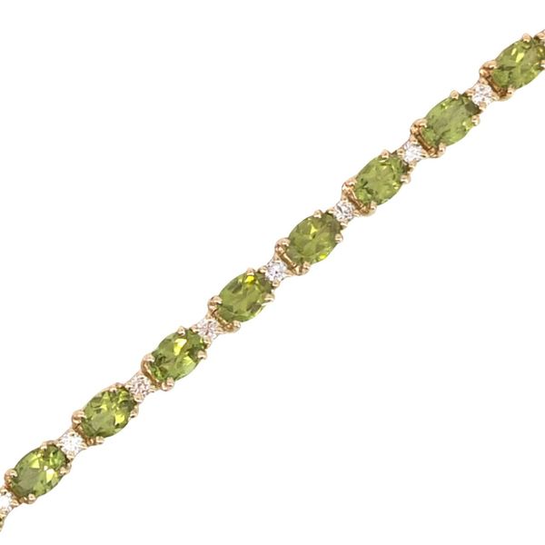 Estate 14y Peridot and Diamond Bracelet Charles Frederick Jewelers Chelmsford, MA