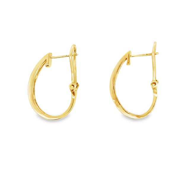 ESTATE - 14KY est 1.00ctw Diamond Hoop Earrings Image 2 Charles Frederick Jewelers Chelmsford, MA