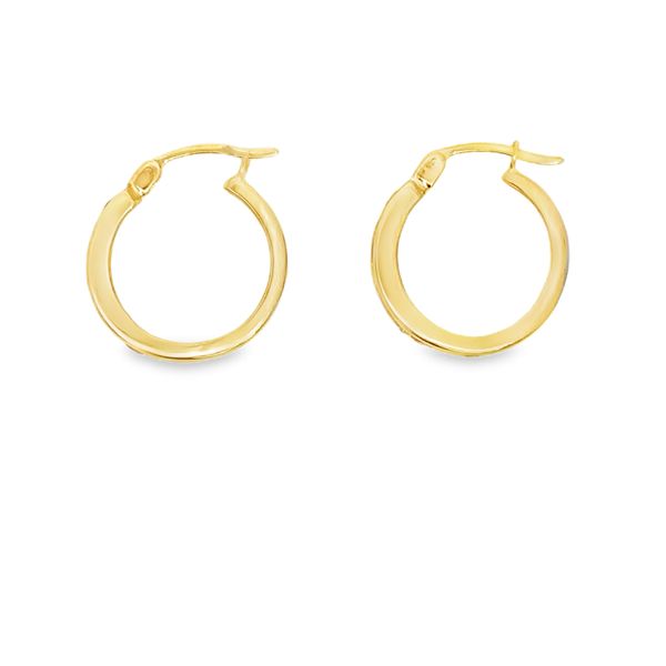 ESTATE - 14KY Ruby and Diamond Hoops Image 2 Charles Frederick Jewelers Chelmsford, MA