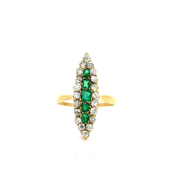 ESTATE - 18KY 0.50ct Emerald and Diamond Ring d20=.60ct 3.03g Charles Frederick Jewelers Chelmsford, MA