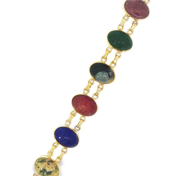 Estate Multi-Stone 14y Scarab Bracelet Charles Frederick Jewelers Chelmsford, MA