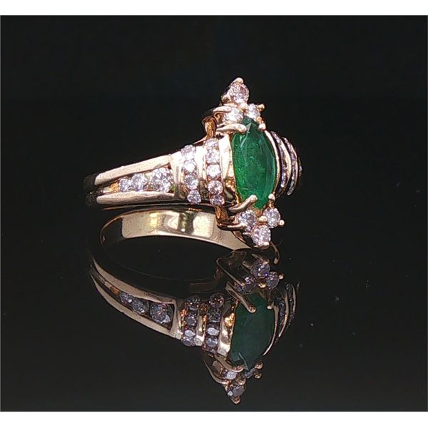 Estate 14ky Emerald and Diamond Ring Image 2 Charles Frederick Jewelers Chelmsford, MA