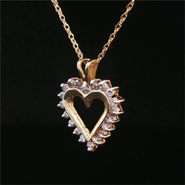 Estate 14ky .40ctw Diamond Heart Necklace Image 2 Charles Frederick Jewelers Chelmsford, MA