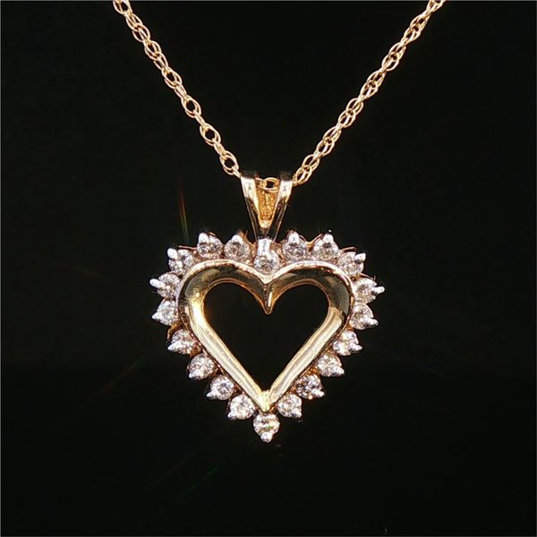 Estate 14ky .40ctw Diamond Heart Necklace Charles Frederick Jewelers Chelmsford, MA