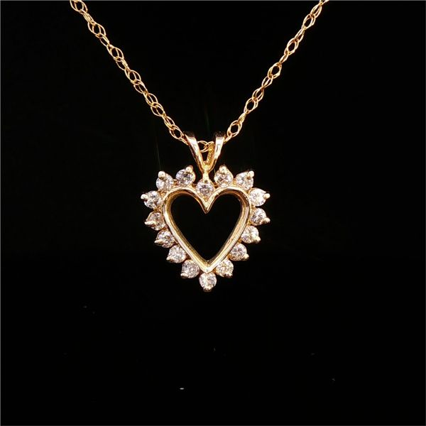 14ky .48ctw Diamond Heart Necklace Image 3 Charles Frederick Jewelers Chelmsford, MA