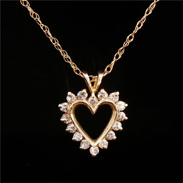 14ky .48ctw Diamond Heart Necklace Charles Frederick Jewelers Chelmsford, MA
