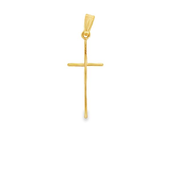 ESTATE - 14KY Thin Cross 0.7g Charles Frederick Jewelers Chelmsford, MA