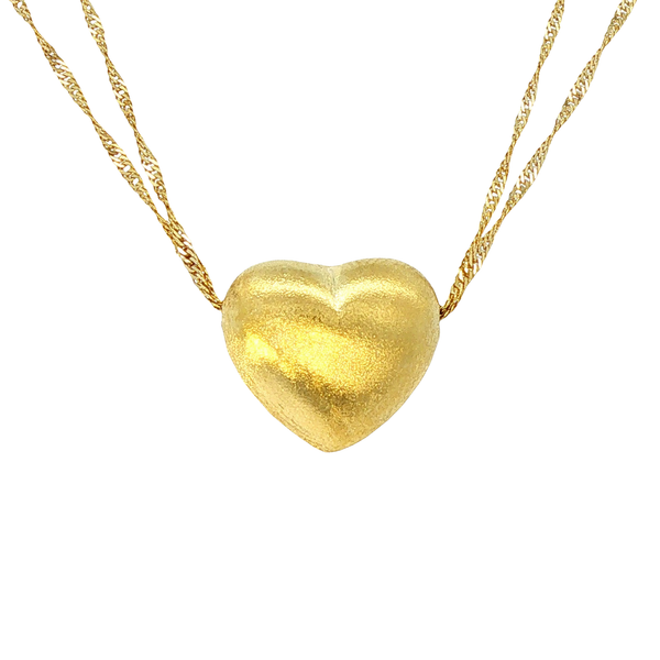 Estate Puffed Heart Necklace Charles Frederick Jewelers Chelmsford, MA