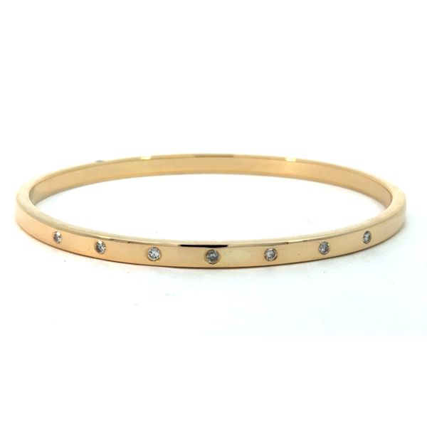 ESTATE - 14KY 7d = 0.25ctw Flush Set Natural Diamond Bangle 23.3 grams Charles Frederick Jewelers Chelmsford, MA
