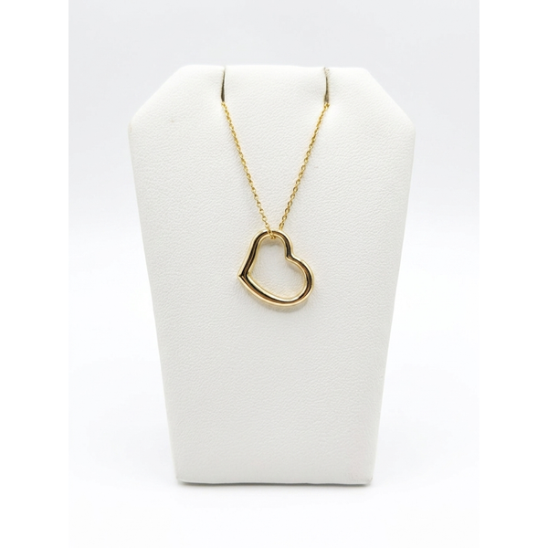 ESTATE - 14KY Heart Pendant with adjustable Cable Chain 18in 2.69grams Charles Frederick Jewelers Chelmsford, MA