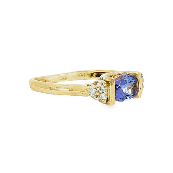 Estate .94ctw Tanzanite and Diamond Ring Image 2 Charles Frederick Jewelers Chelmsford, MA