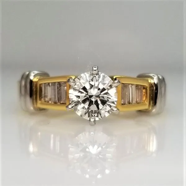 18K Gold and Platinum Two Tone Diamond Engagement Ring Chipper's Jewelry Bonney Lake, WA