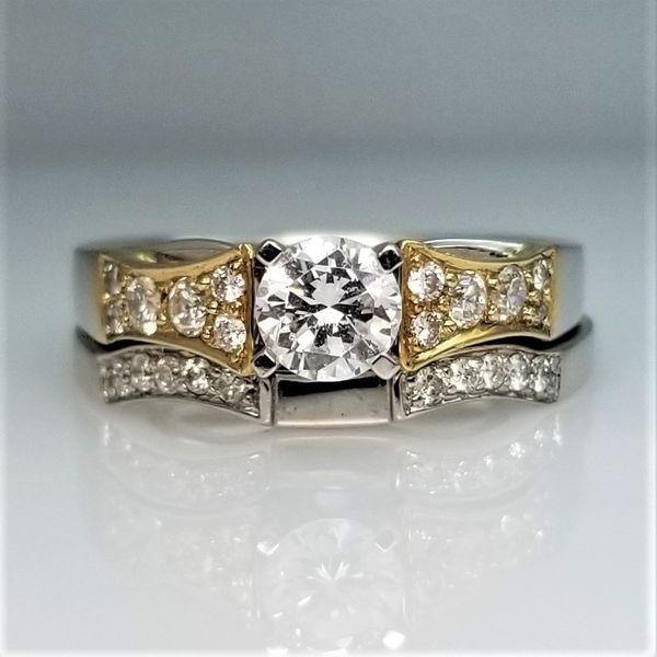 14Kt CZ Center Engagement Ring with Wedding Band Chipper's Jewelry Bonney Lake, WA