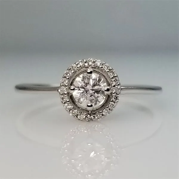 0.25ct Round Diamond Engagement Ring with Halo in 14K White Gold Chipper's Jewelry Bonney Lake, WA