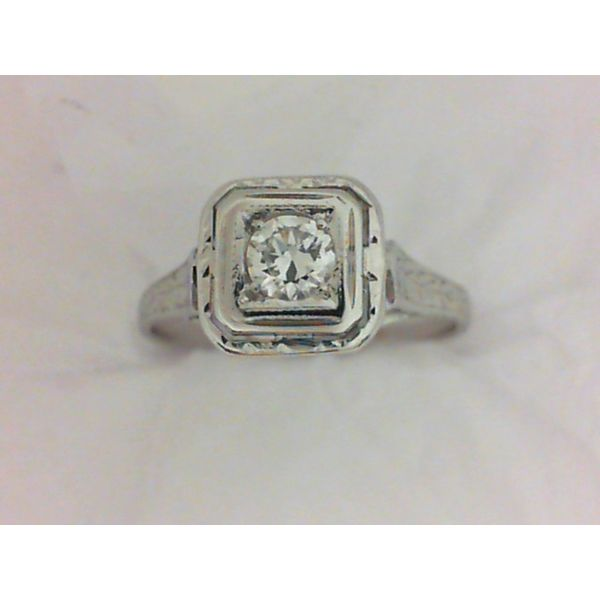 14K White Gold Vintage Ring with .21ct VS1/E Diamond Chipper's Jewelry Bonney Lake, WA