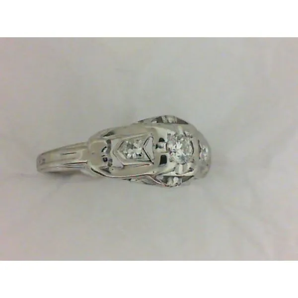 .09ct Diamond Vintage Ring, 14K White Gold Image 2 Chipper's Jewelry Bonney Lake, WA