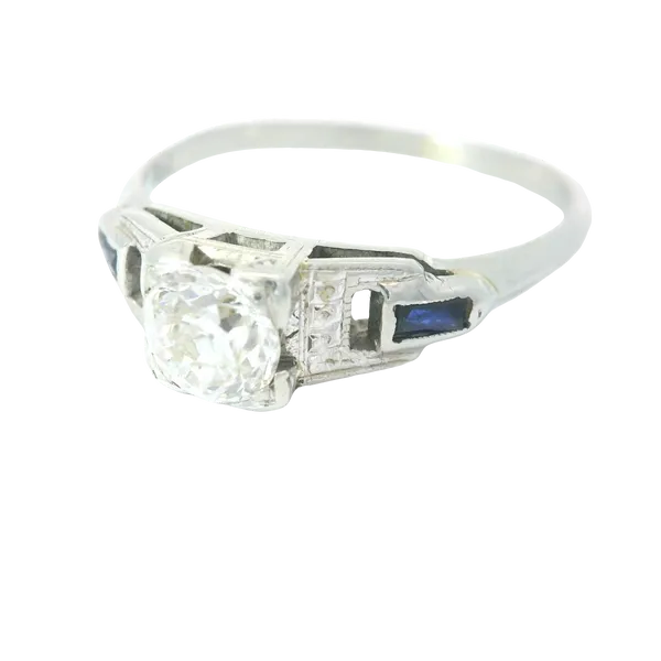 18K White Gold Diamond Vintage Engagement Ring Image 2 Chipper's Jewelry Bonney Lake, WA