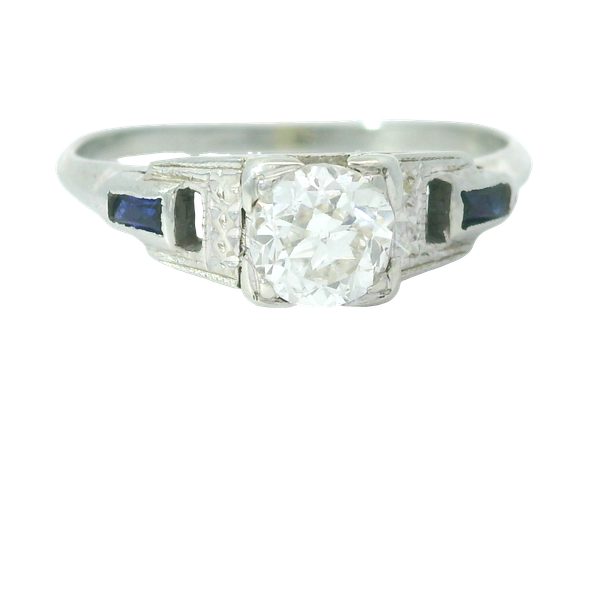 18K White Gold .70ct Diamond Vintage Engagement Ring, Size 5.5 Chipper's Jewelry Bonney Lake, WA