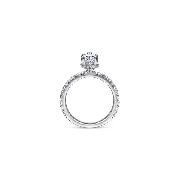 14K White Gold Diamond Engagement Ring with Pear Shaped Center Image 2 Chipper's Jewelry Bonney Lake, WA